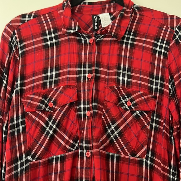 H & M flannel shirt dress size 2/32 - Picture 4 of 6